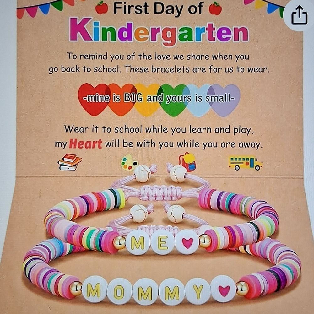 Mommy & Me Bracelets First Day Of School Mom & Daughter New